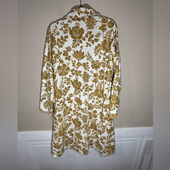 Garnet Hill Floral 100% Organic Cotton Bathrobe size M - Picture 5 of 8